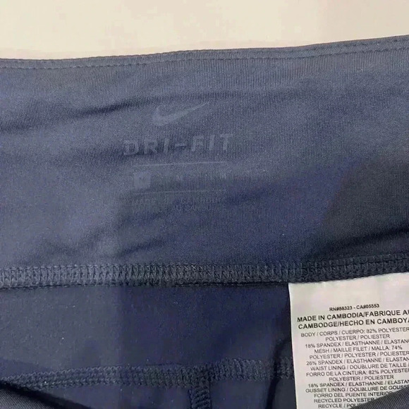 Nike Dri Fit Cropped Activewear Leggings Blue Womens Size Medium Running MeshLeg - Picture 4 of 10